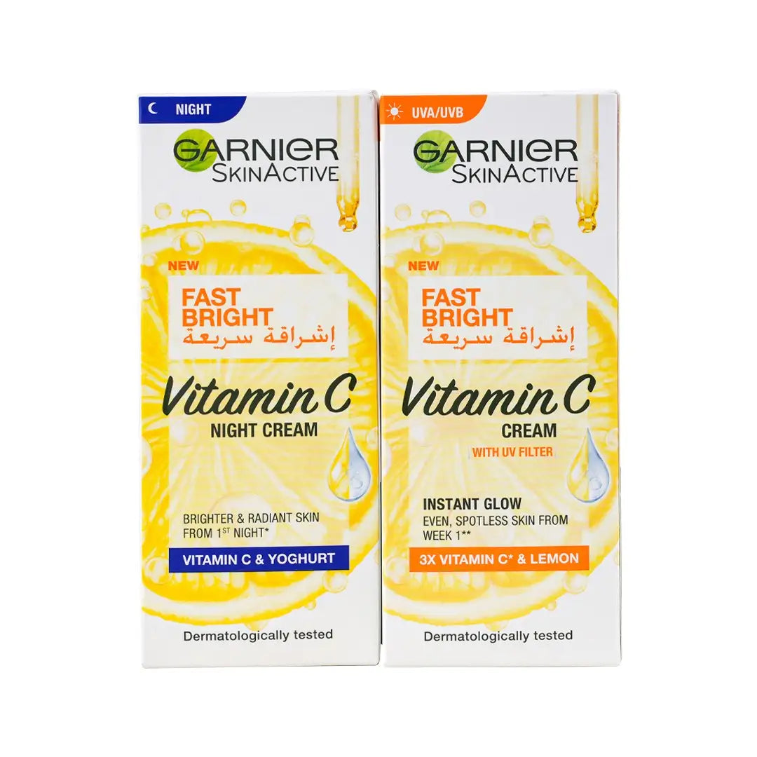 97215-Garnier Fast Bright Day Cream + Night Cream Set +1
