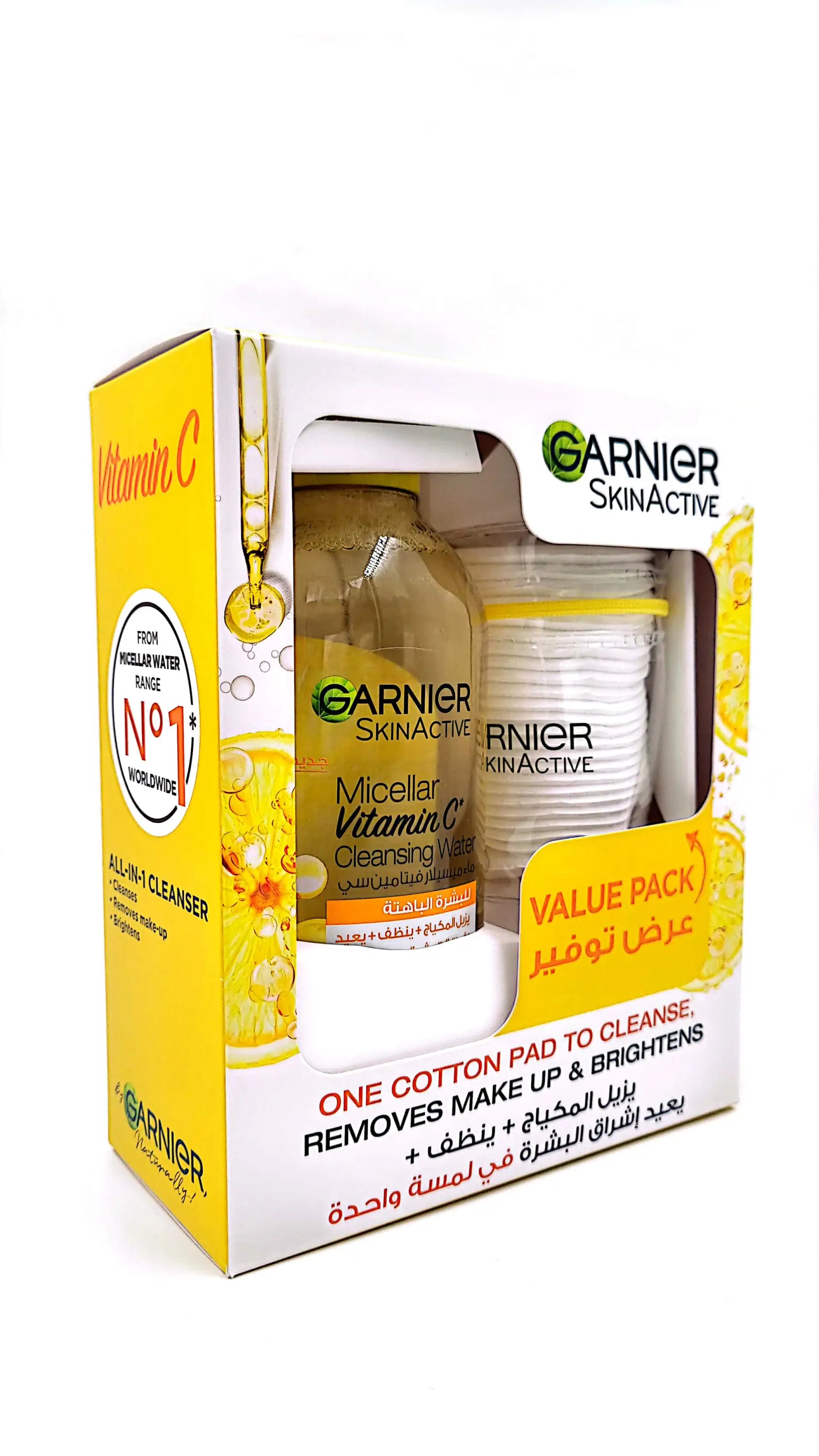 Garnier Micellar Vit C Cleansing Water 400ml+Cotton Pads