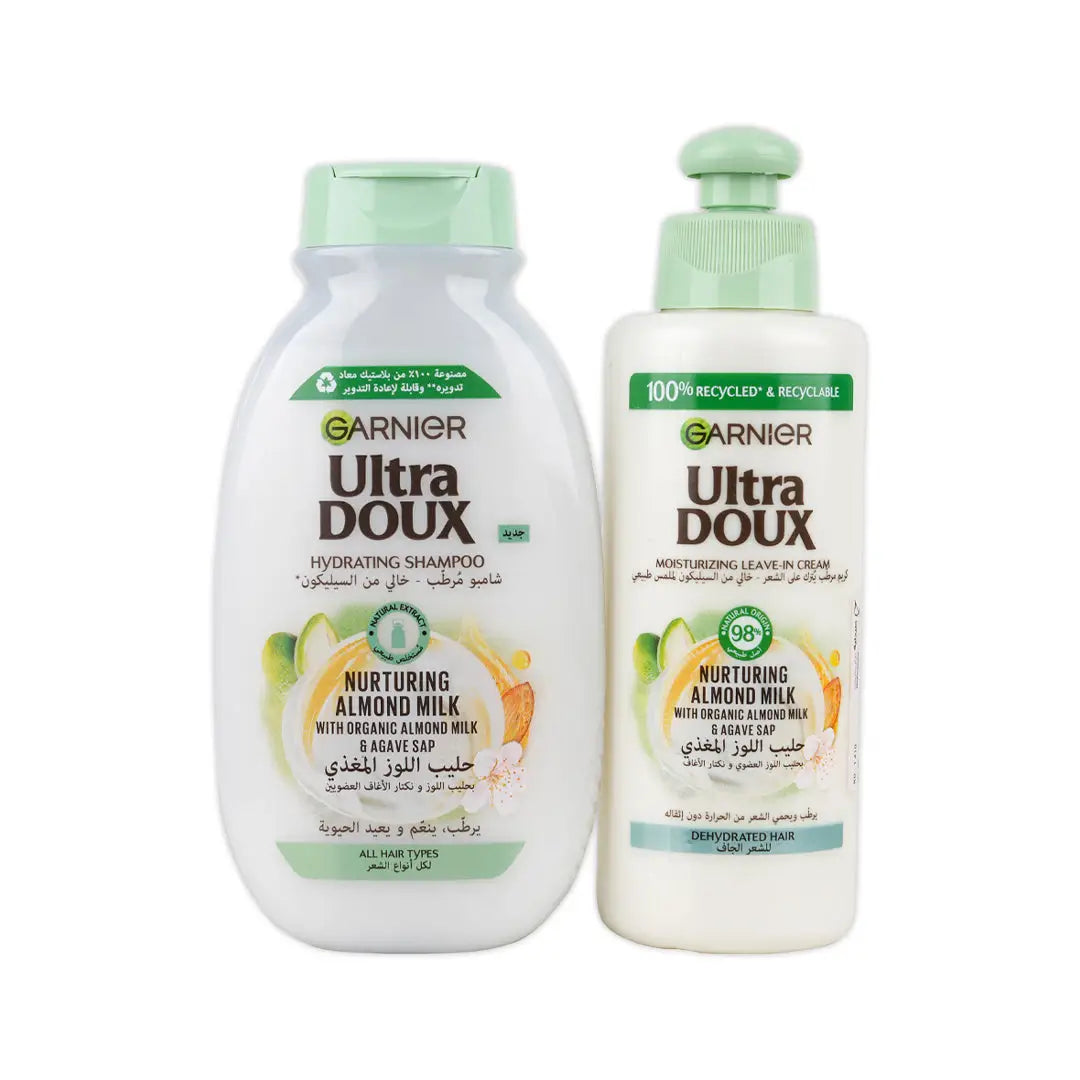97216-Garnier Ultra Doux Shampoo + Leave In - Almond Set +1