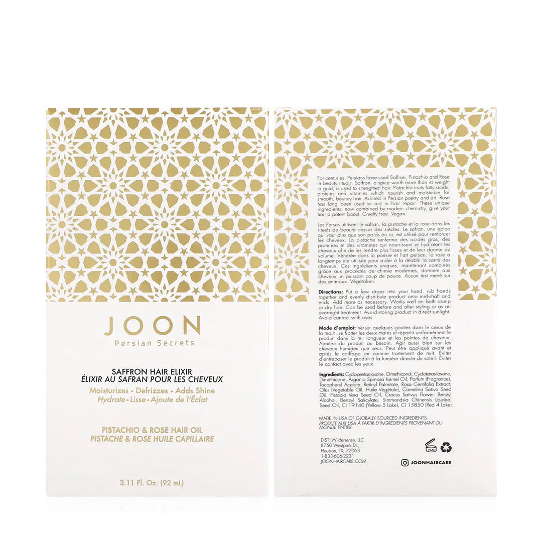 53120-Joon Saffron Hair Elixir  Pistachio + Rose Hair oil 92ml +4