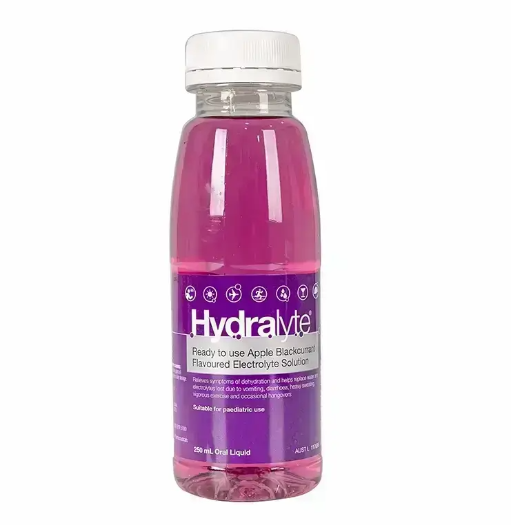 HYDRALYTE ELECTROLYTE APLLE BLACKCURRANT 250ML