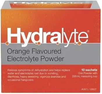 54155-Hydralyte Orange Flavoured Powder 10 Sachets
