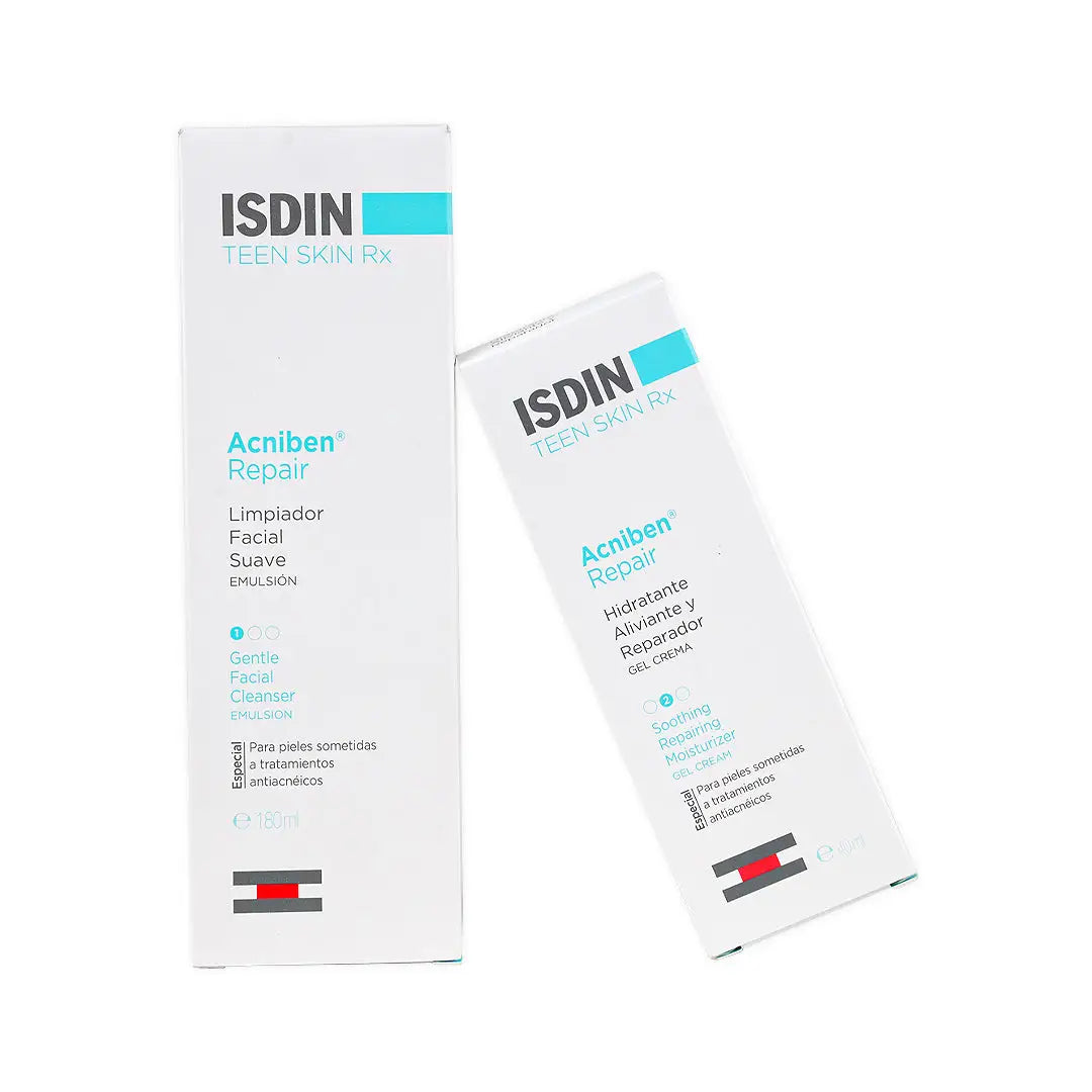 97303-Isdin Facial Cleanser + Cream Acne Set
