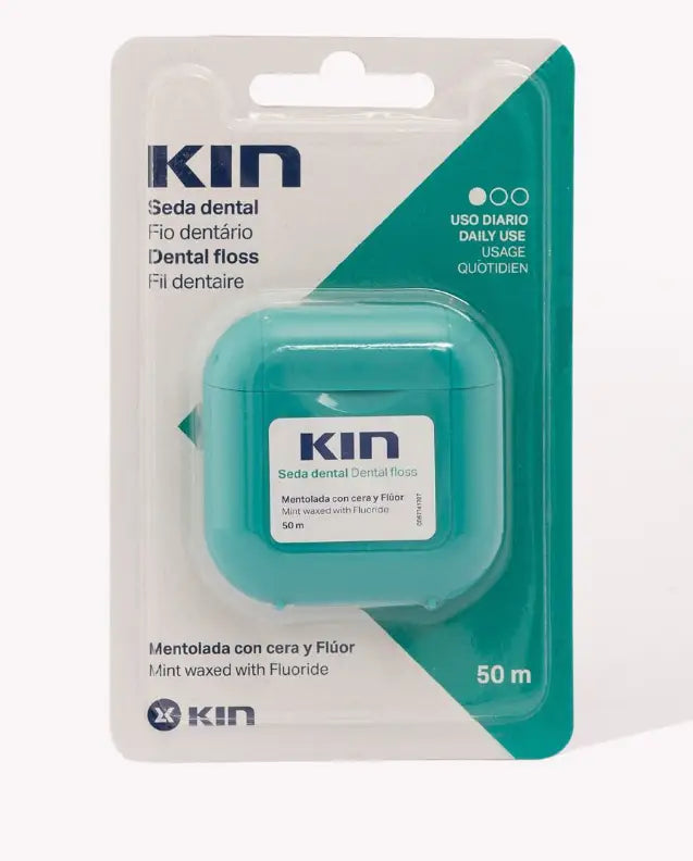 Kin Dental Floss Mint Waxed With Fluoride 50M
