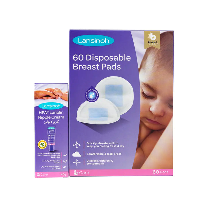 97380-Lansinoh Breast Pads + Nipple Cream Set +1