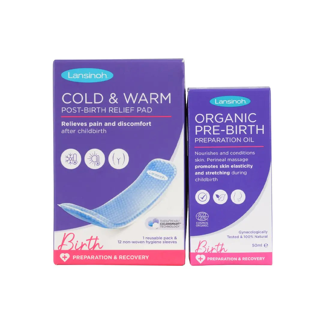 97384-Lansinoh Pre-Birth Oil 50ml + Post-Birth Relief Pad Set +1