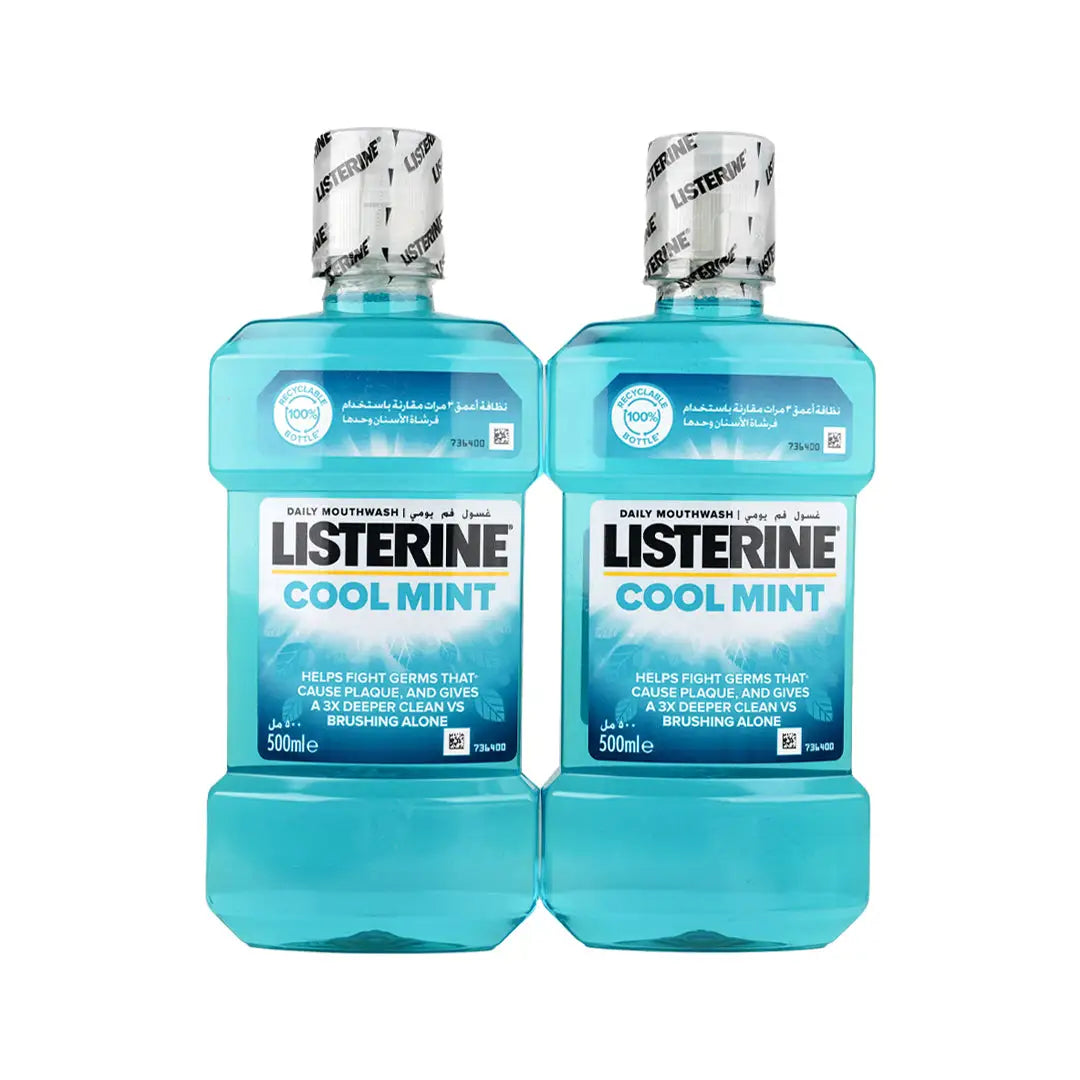 97430-Listerine Cool Mint Mouthwash 500ml Set +1