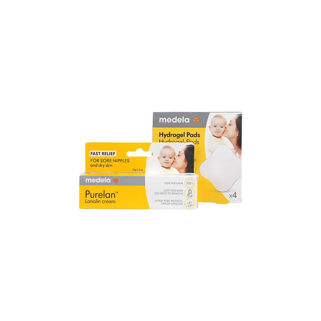 Medela Cracked Nipple Hydrogel Pads +  Purelan Cream Set