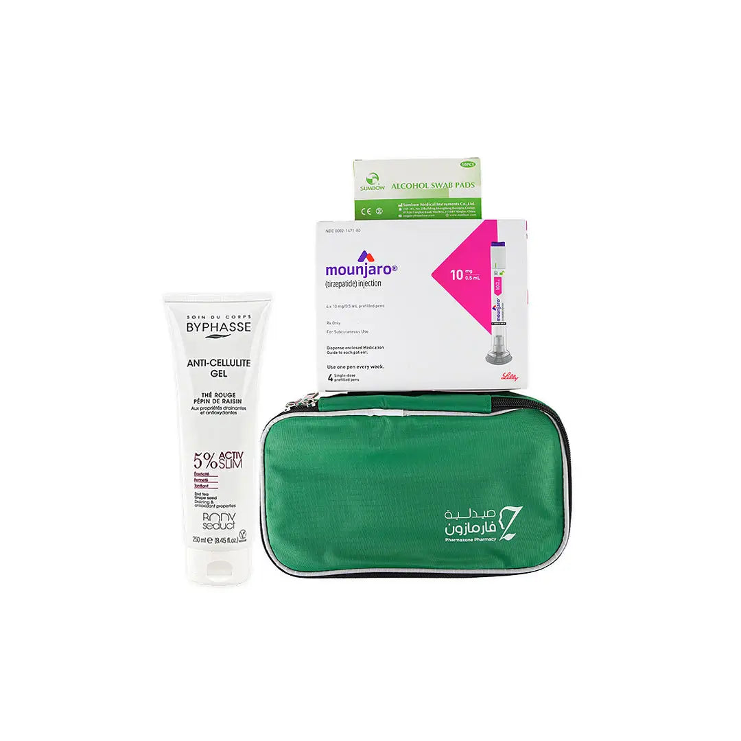 Mounjaro 10Mg + Swab + Bag Large + Cellulite Gel
