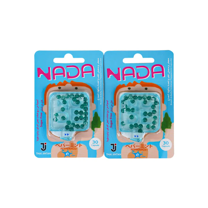 97450-NADA Breath &amp; Belly Freshener Sugar Free 30 CAP-Peppermint-set +1