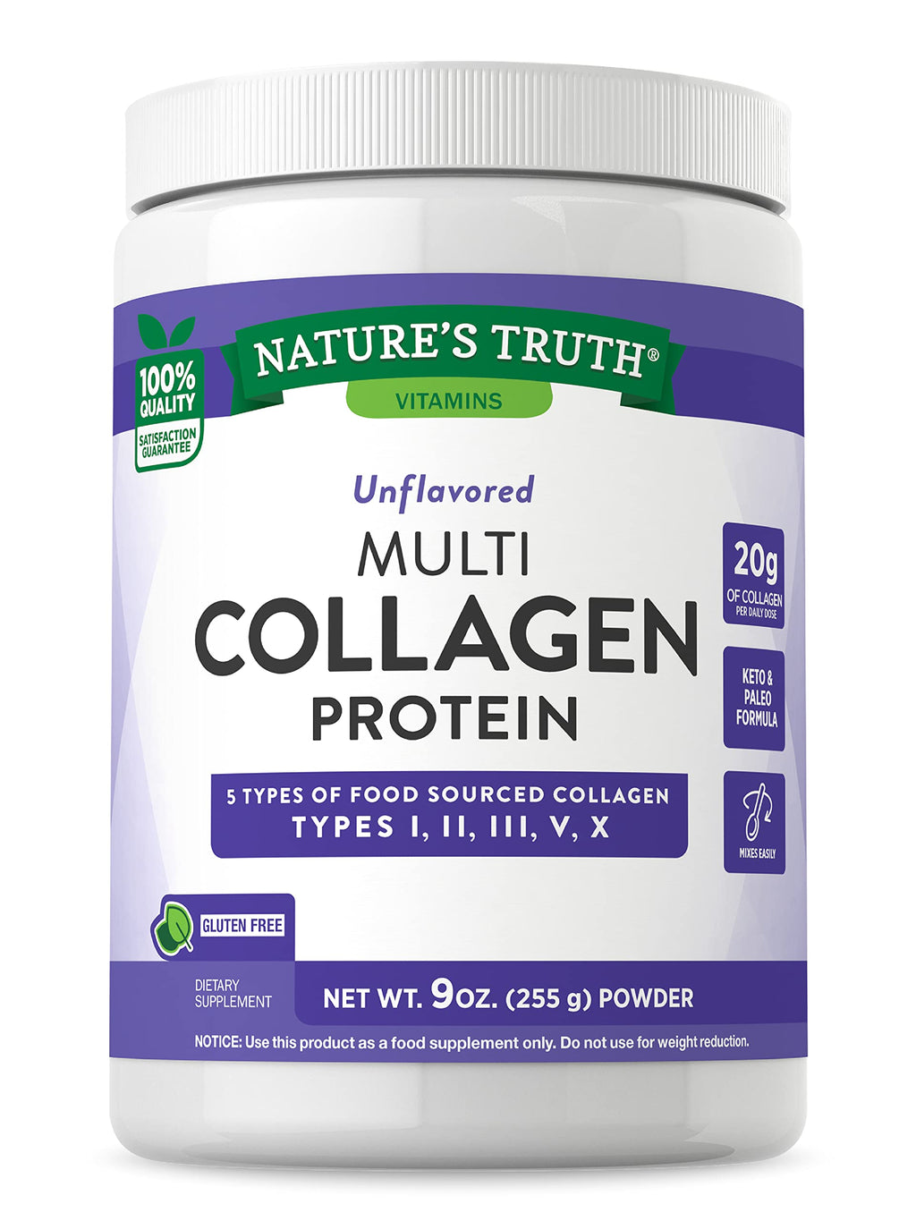Nature's Truth Multi Collagen Protein 225g - Un Flavored