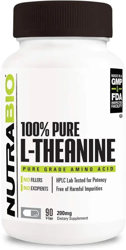 54730-Nutrabio L-Theanine 200mg 90 Capsules +3