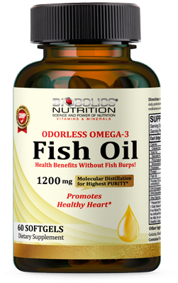 BIOBOLICS ODORLESS OMEGA-3 FISH OIL 1200MG 60 SOFTGELS