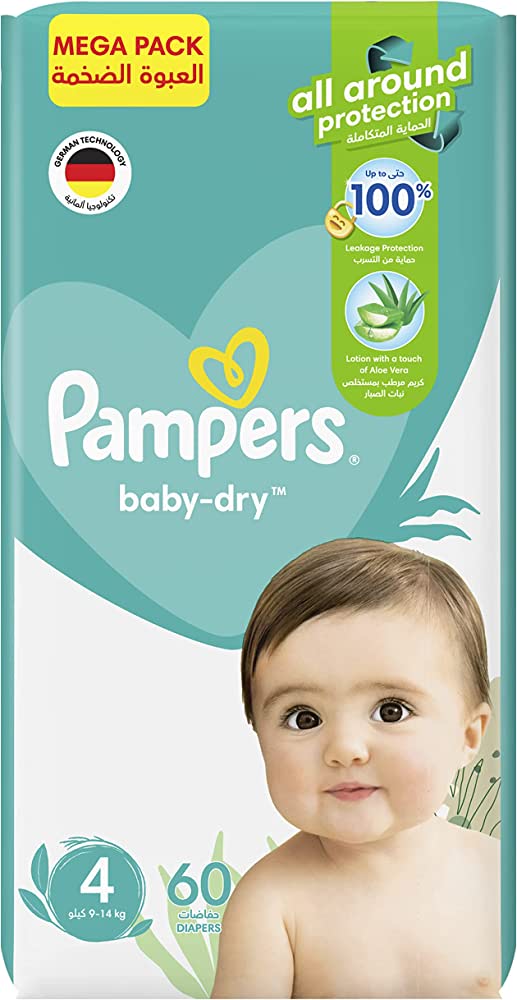 PAMPERS NO.4 BABY-DRY 60PCS (9-14KG)