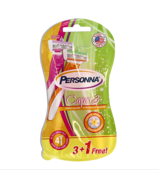 PERSONNA CAPRI 3 DISPOSABLE 3+1 RAZORS