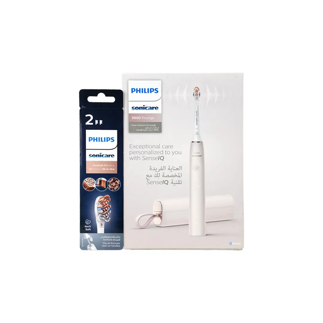 97256-Philips Sonicare 9900 Prestige Champagne + Brush Head Set