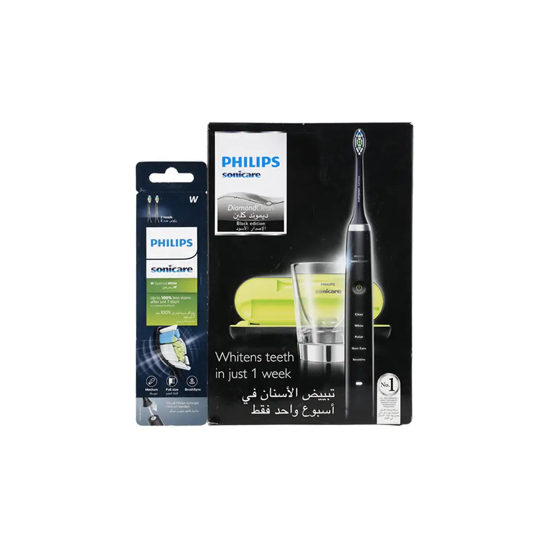 97253-Philips Sonicare Diamond Clean Black + Brush Head Set