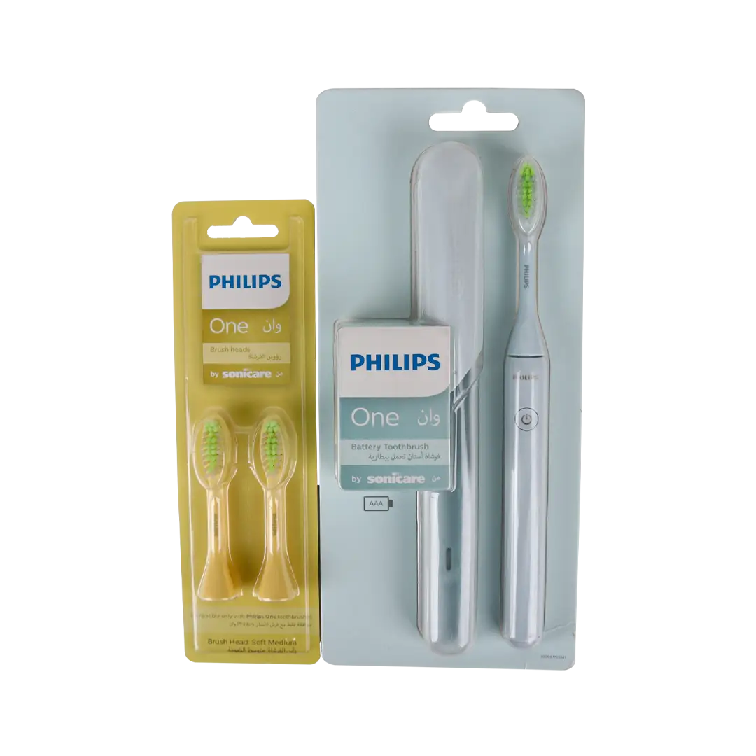 97132-Philips Sonicare + Brush Heads Mint Blue Set