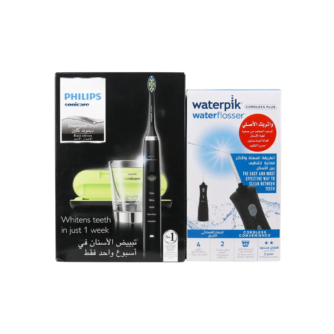 97143-Philips Sonicarecare Diamond Clean-Black HX935204 + Waterpik Water Flosser-Set