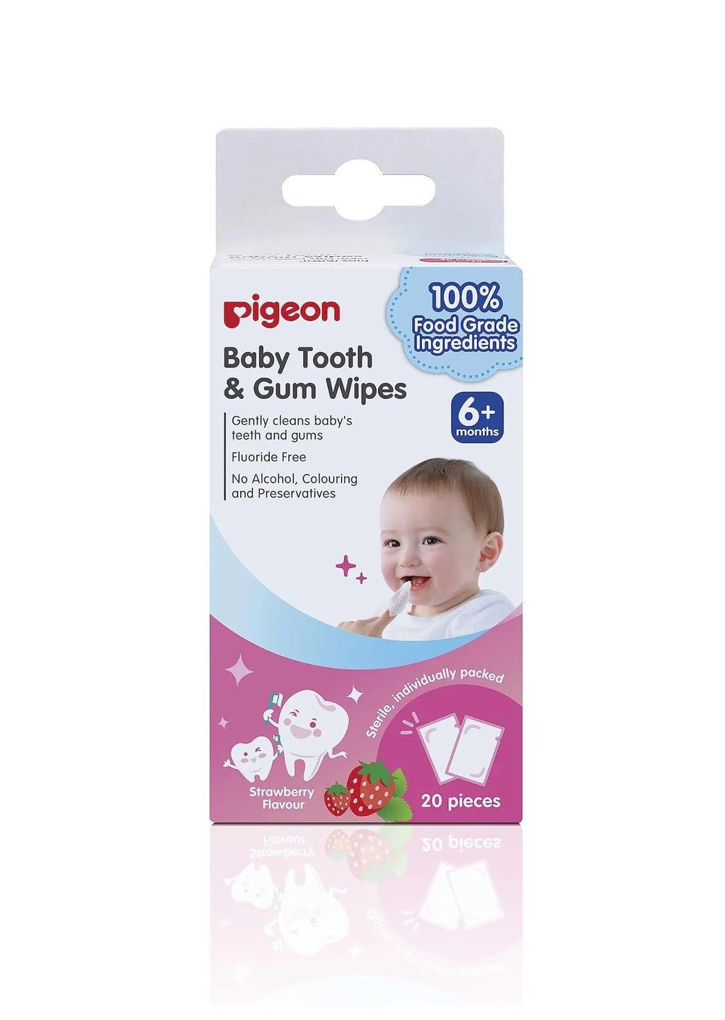Pigeon Baby Tooth & Gum Wipes 20pcs-Strawberry Flavour