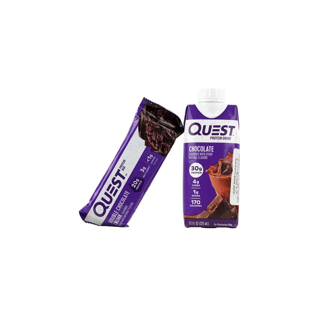 97059-Quest Protein Bar + Chocolate Shake Set