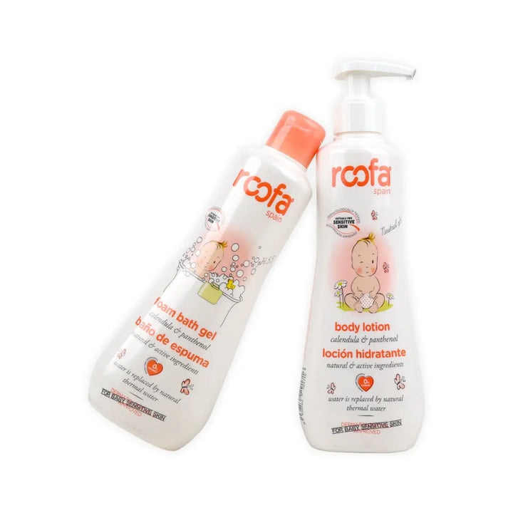 97193-Roofa Calendula &amp; Panthenol Body Lotion + Bath Gel Set
