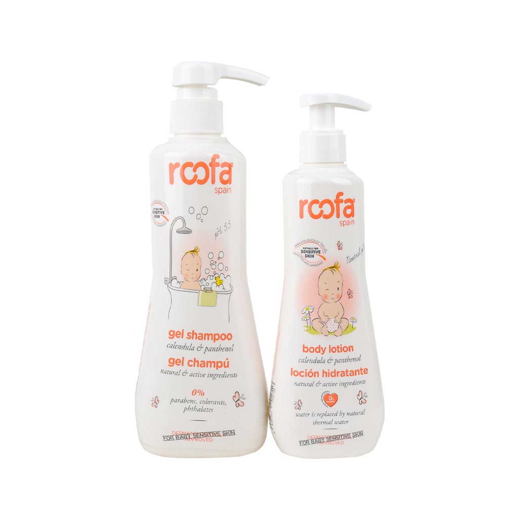 Roofa Calendula & Panthenol Body Lotion + Gel Shampoo Set