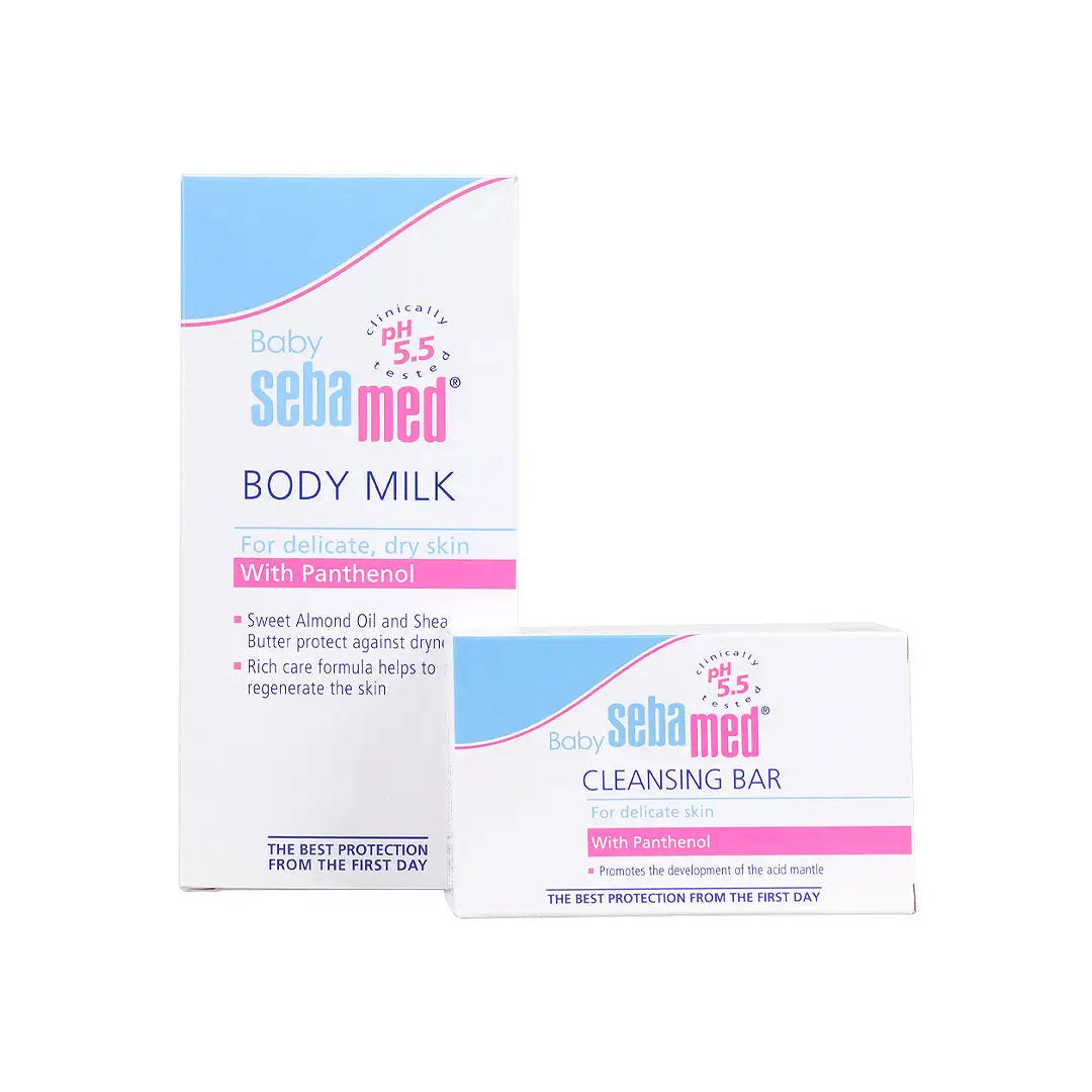 97379-Sebamed Baby Cleansing Bar + Body Milk Set +1