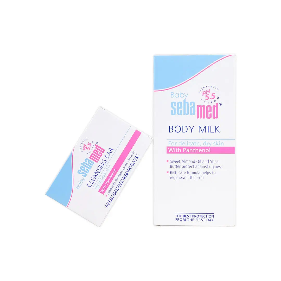 97379-Sebamed Baby Cleansing Bar + Body Milk Set