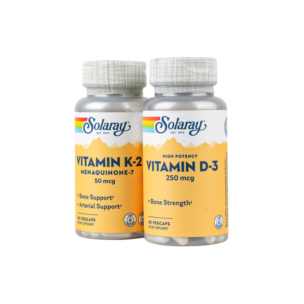 Solaray Vitamin K2 50 µg + Vitamin D 10000 IU Set