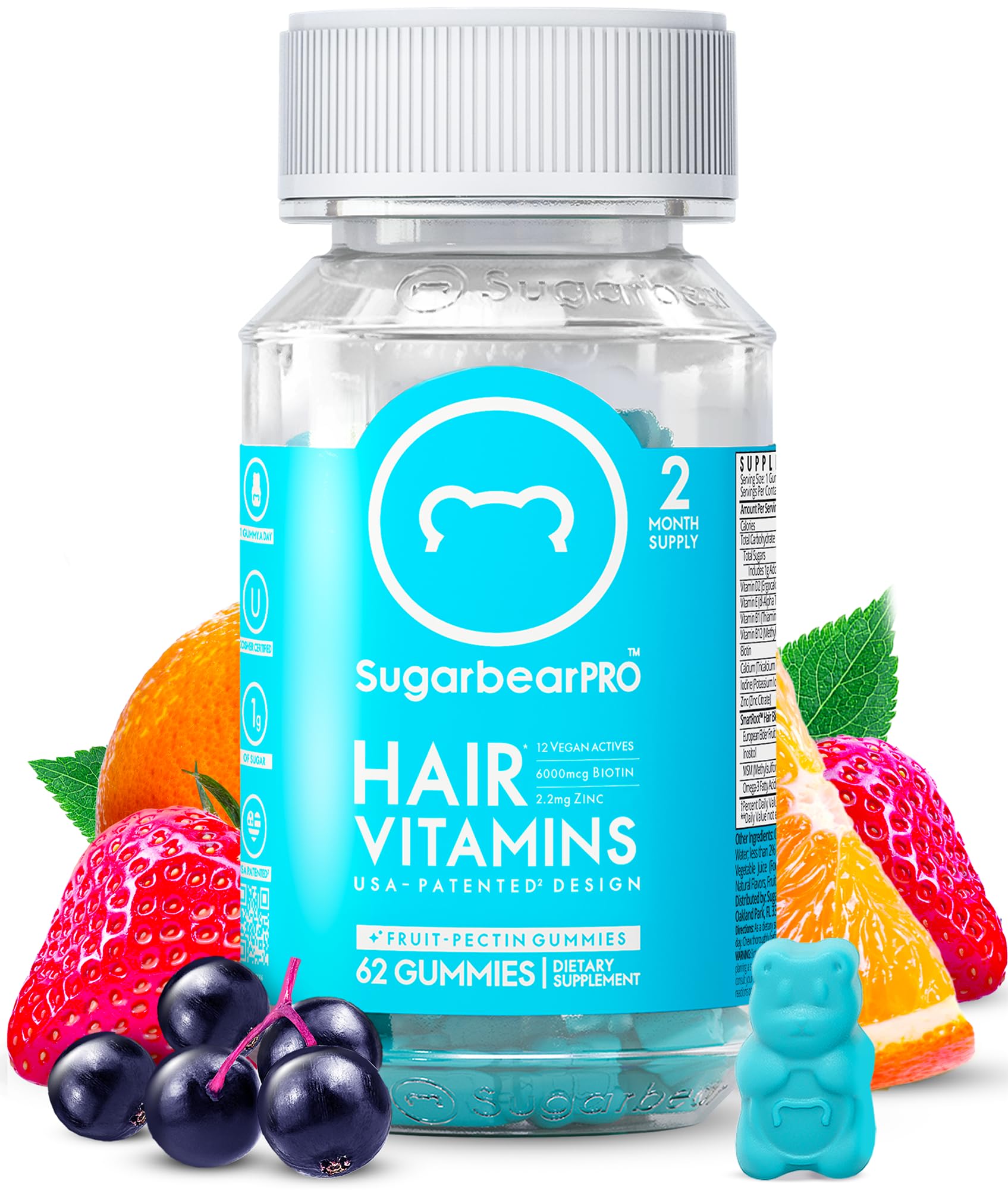 Sugar Bear Pro Hair Vitamins 62 Gummies