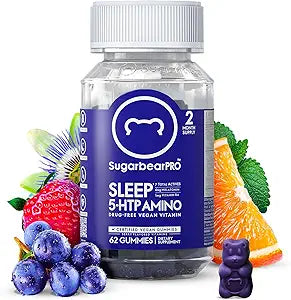 Sugar Bear Pro Sleep 5-HTP Amino 62 Gummies