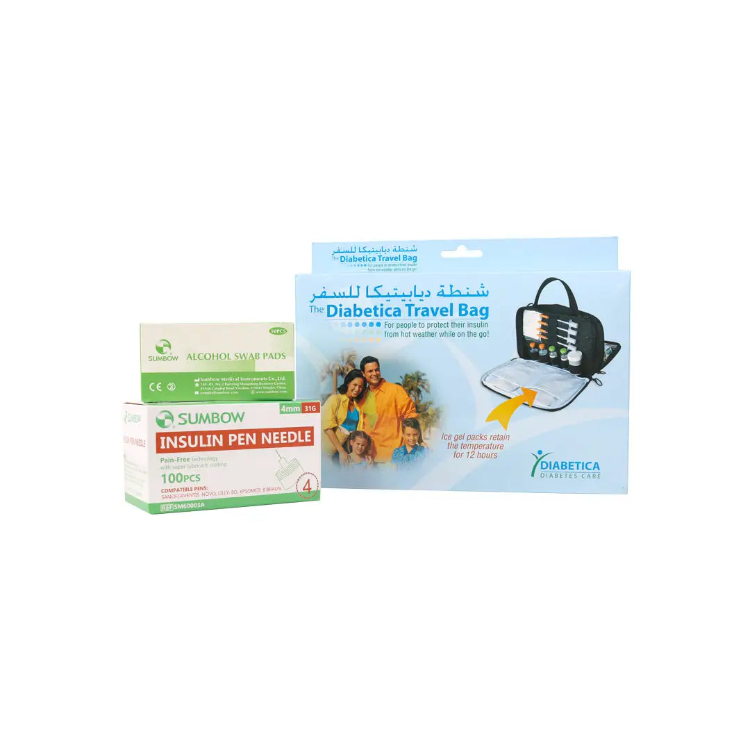 97147-Insulin Cooling bag + Needles + Alcohol Swabs-Set