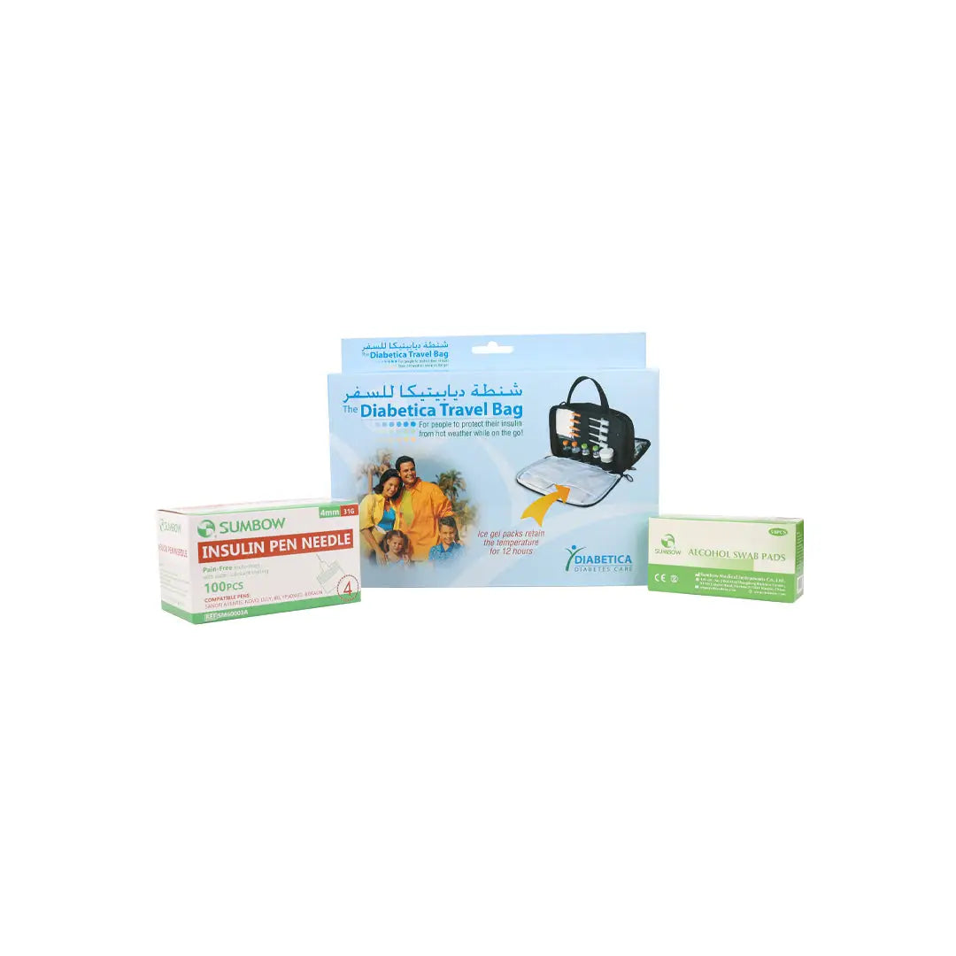 97147-Insulin Cooling bag + Needles + Alcohol Swabs-Set +1
