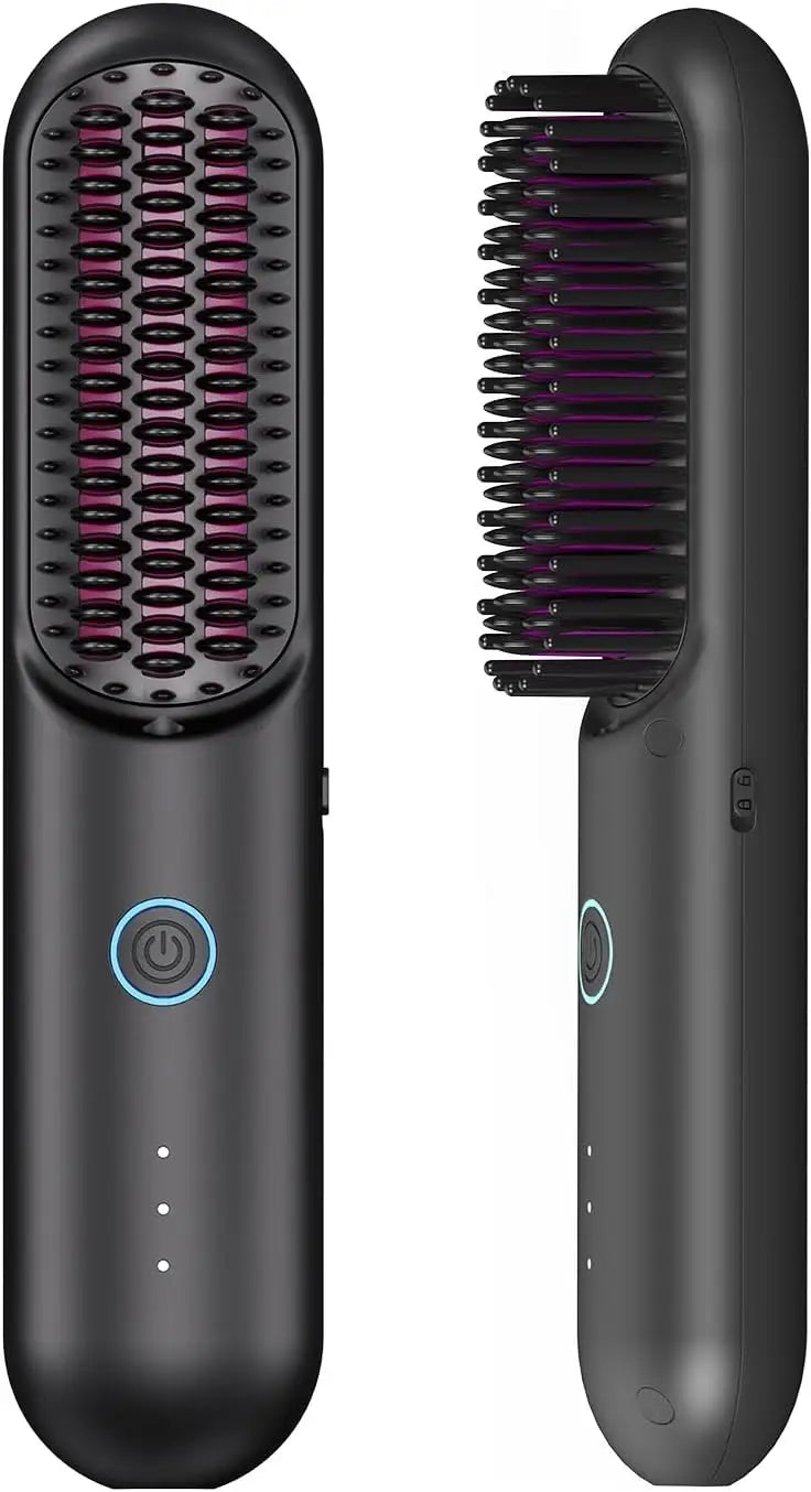 54790-Tymo Porta Pro Portable Hair Straightening Brush HC122-Black