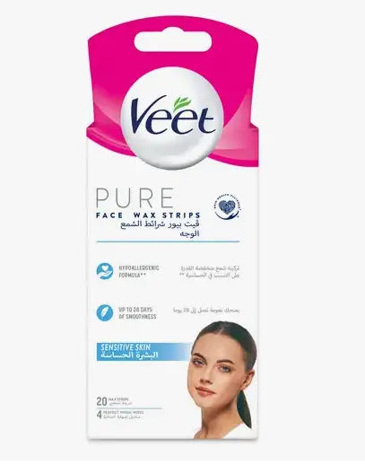 VEET PURE FACE WAX STRIPS 20 PCS