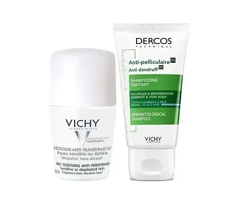 VICHY DEOROLL WHITE 50ML + ANTI DANDRUFF NOR-OILY 50ML OFFER
