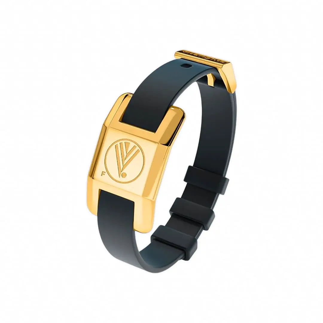 85025-Visponder Gold with Black Silicon Strap -Brain
