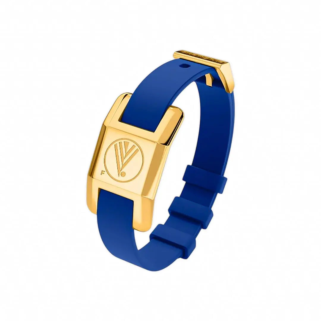 85004-Visponder Gold with Blue Silicon Strap - Sport