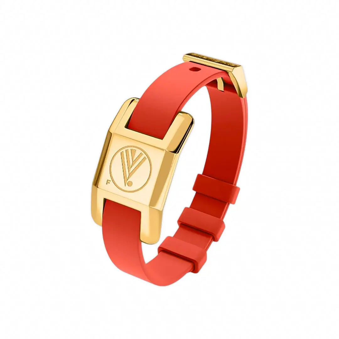 85023-Visponder Gold with Red Silicon Strap -Brain