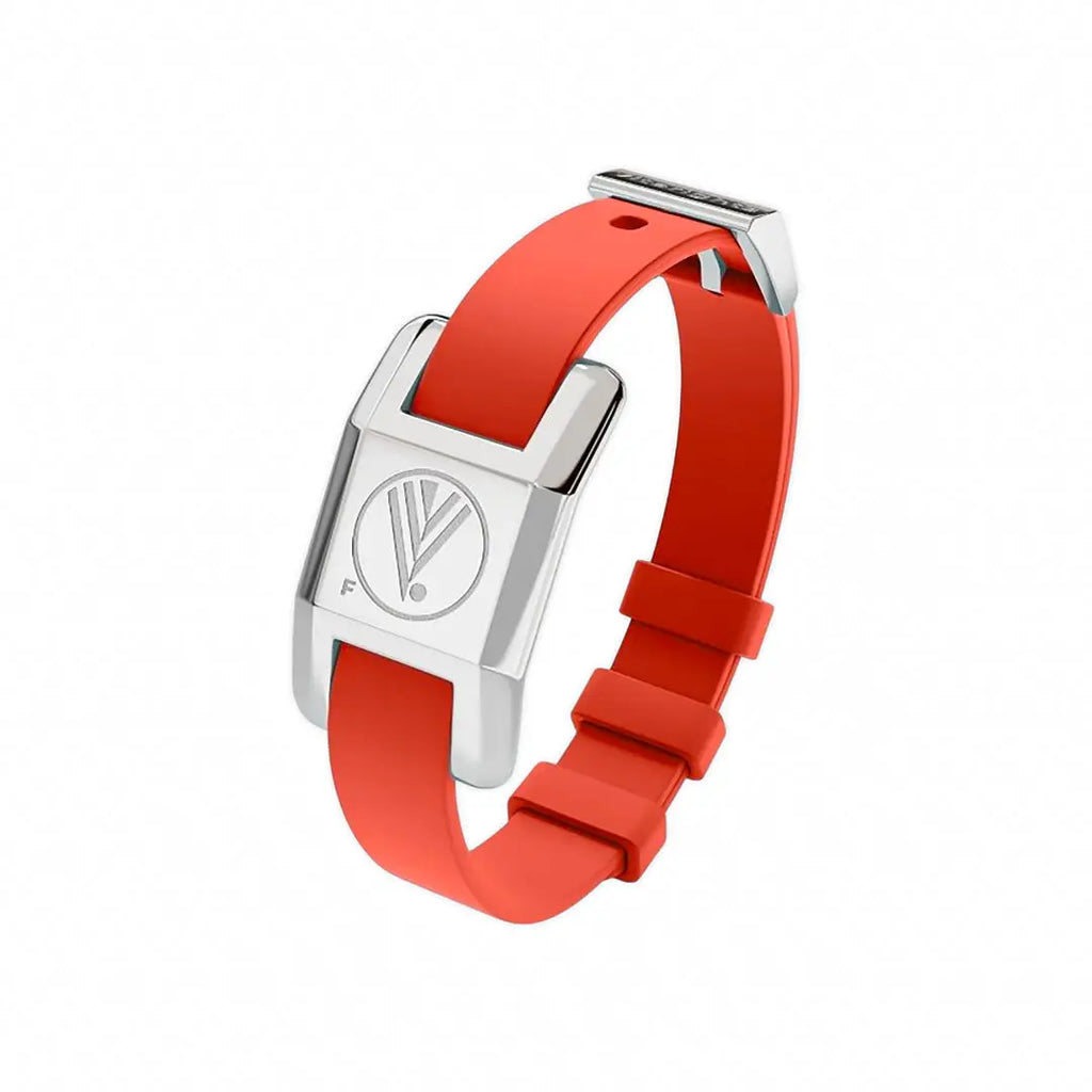Visponder Silver with Red Silicon Strap -Brain
