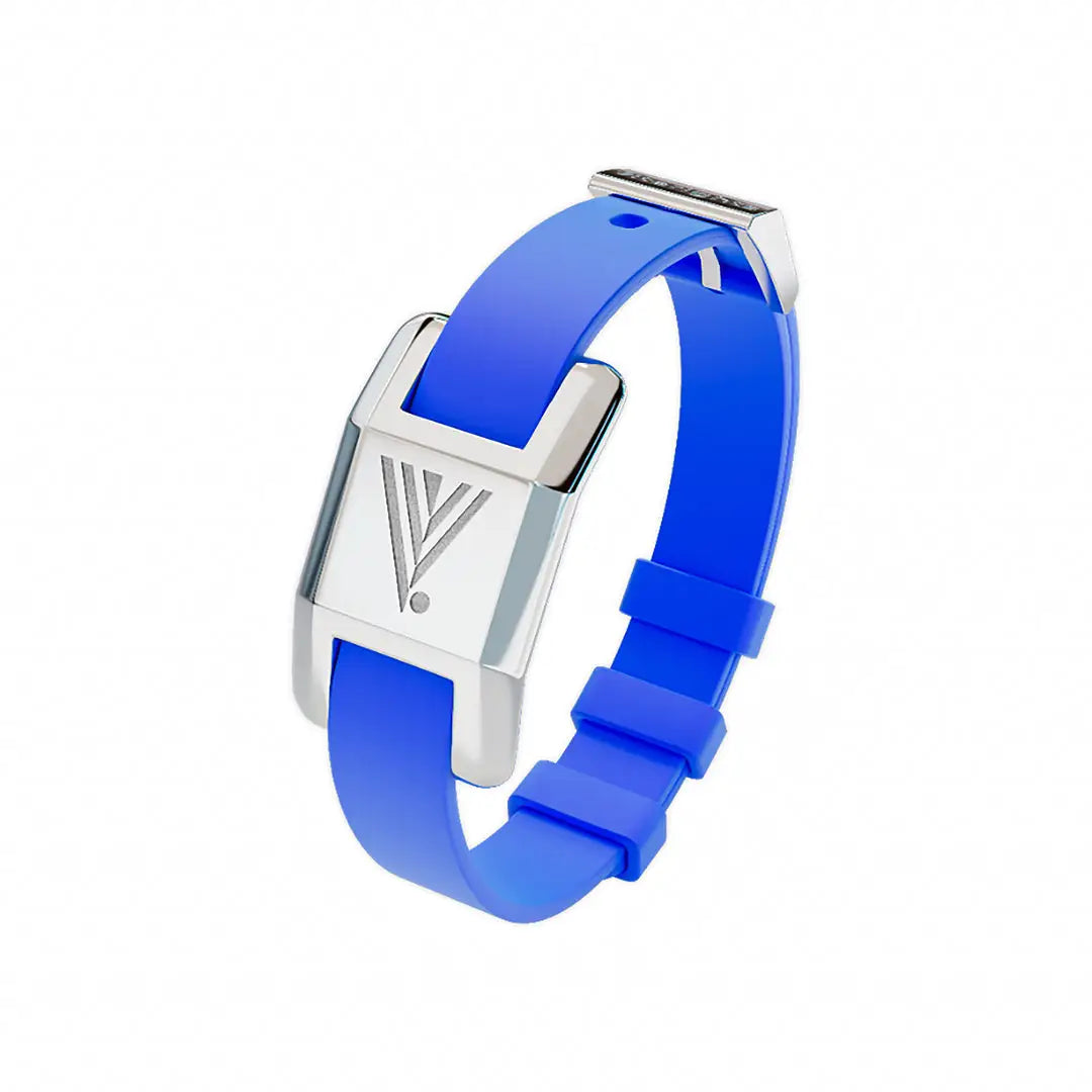 85018-Visponder Silver with Blue Silicon Strap -Flexibility