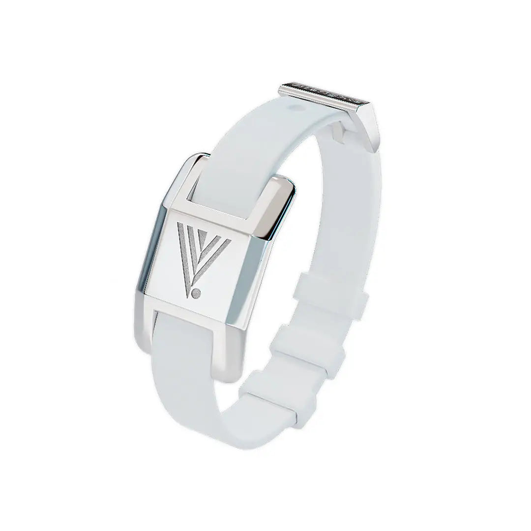 85011-Visponder Silver with White Silicon Strap - Sport