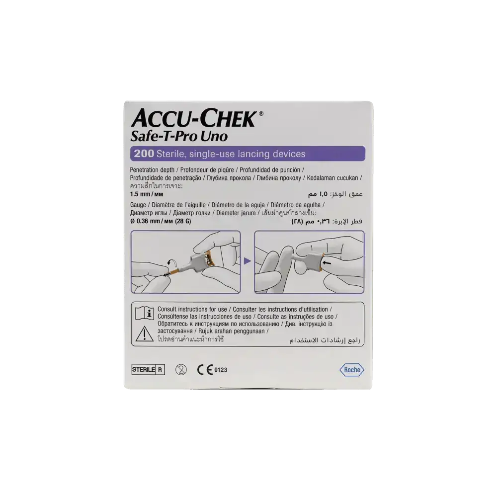 ROCHE Diagnostic - Accu - Chek Safe - T - Pro Uno 200 Lancets - Pharmazone - 