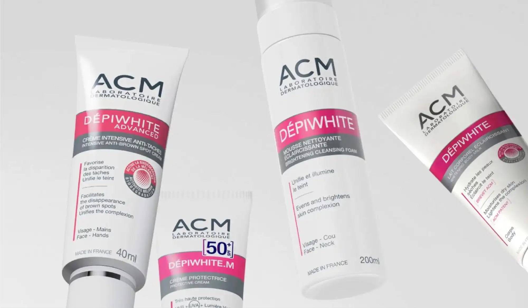 ACM Dépiwhite skincare products.