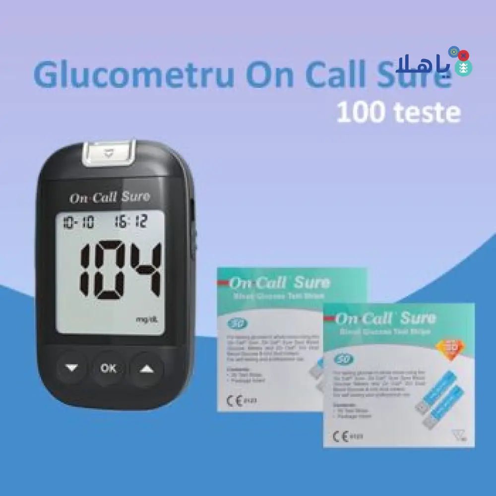 ACON - On Call Sure Glucometer+100 Strips+100 Lancets+Alc - Pharmazone - 