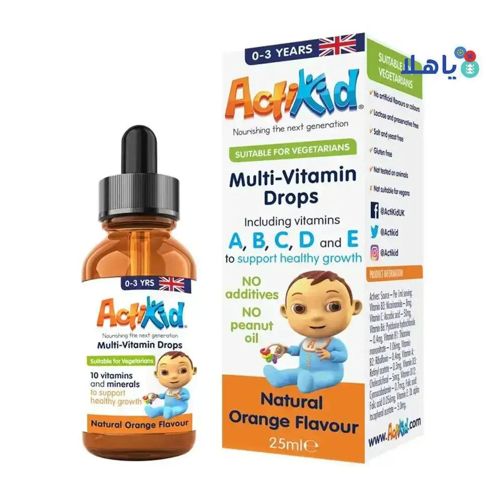 ACTIKID - ACTIKID MULTI - VITAMIN DROPS 25ML ORANGE FLAVOUR - Pharmazone - 