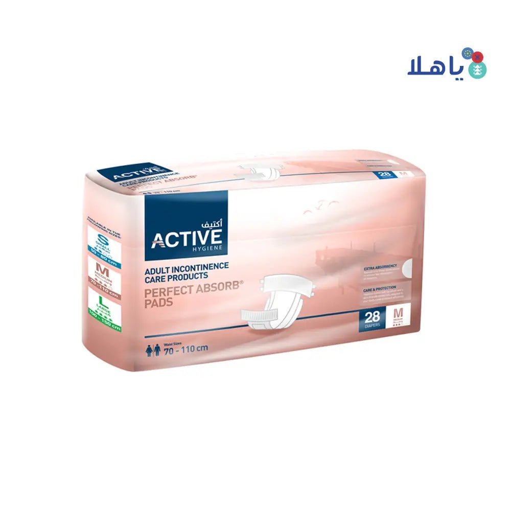 ACTIVE - Active Hygiene Diapers 70 - 110cm 28Pcs - M - Pharmazone - 