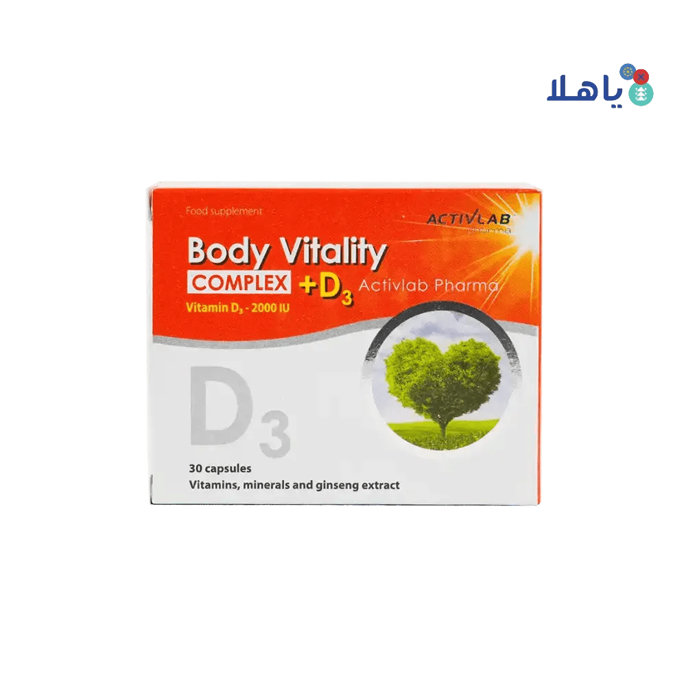 ACTIVLAB PHARMA - Activlab Pharma Body Vitality Complex +D3 30Capsules - Pharmazone - 