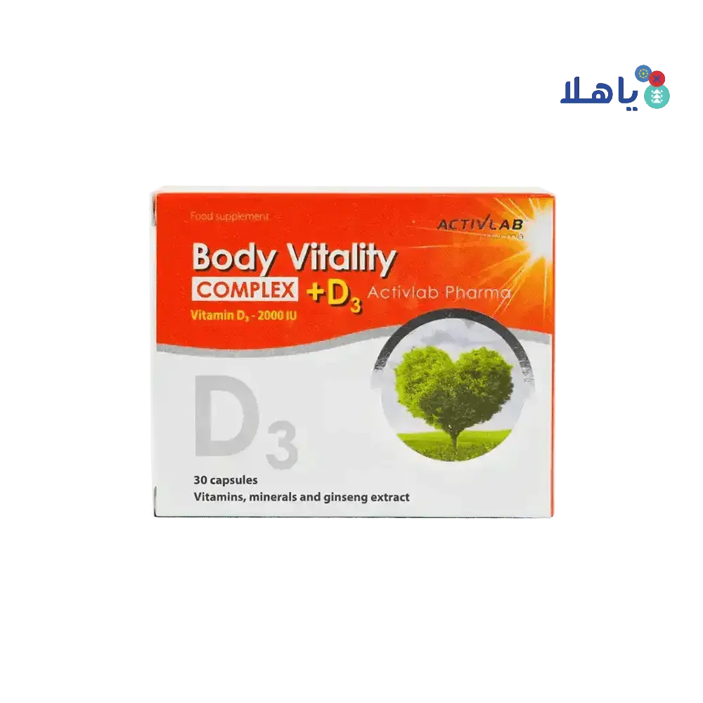 ACTIVLAB PHARMA - Activlab Pharma Body Vitality Complex +D3 30Capsules - Pharmazone - 